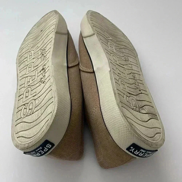 Sperry Top Sider Shoes Womens Brown Canvas Sz 8.5 Casual Boat Flats Memory Foam - Picture 5 of 5